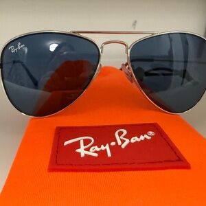 Ray-Ban Aviator Sunglasses with Dark Blue Lenses
